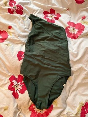 summersalt Olive Green One-Shoulder One-Piece Swimsuit